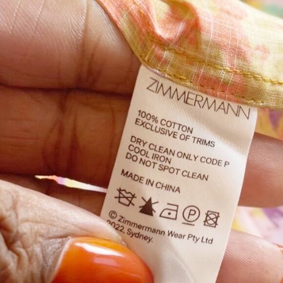 Zimmermann Violet Cut-Out Tiered Cotton Sweetheart Nek Midi-Dress Size 3 / 10 US - Picture 7 of 7